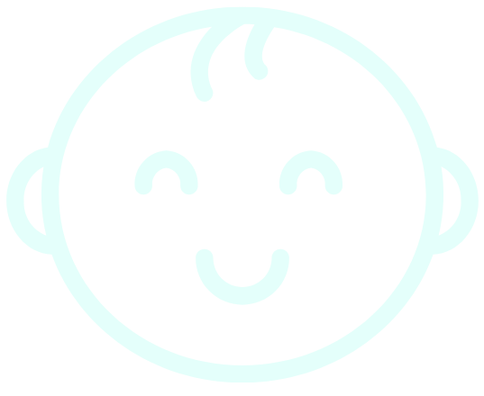 baby face icon in a light blue