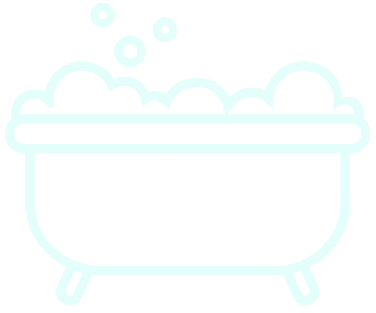 warm bubble bath icon in light blue